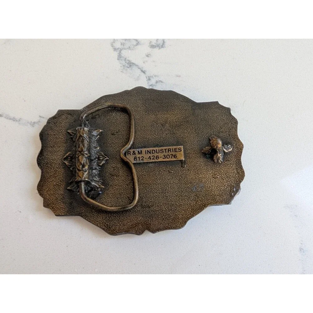 Vintage Union Belt Buckle Brass Operating Engineers Local 156 Kittery Maine